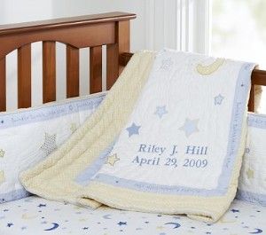 moon and stars baby girl bedding