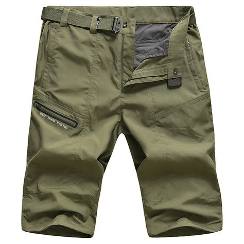 AFSJEEP Zipper Pocket Cargo Shorts Mens Fashion Casual Pants Plus Size
