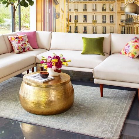 Gold Hammered Metal Cala Coffee Table V7 Gold Hammered Metal Cala Coffee Table V7