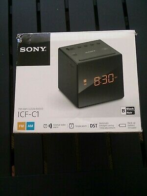 Sony Icf C1 Am Fm Led Mirror Face Dual Alarm Clock Radio Black