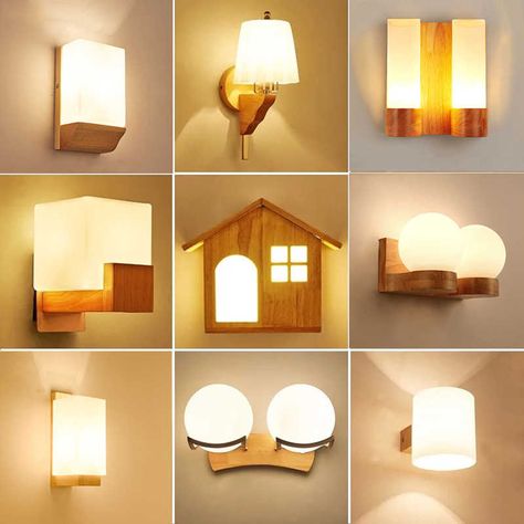 Lámpara de pared LED decorativas de madera modernas E27 luz Lámpara de pared LED decorativas de madera modernas E27 luz