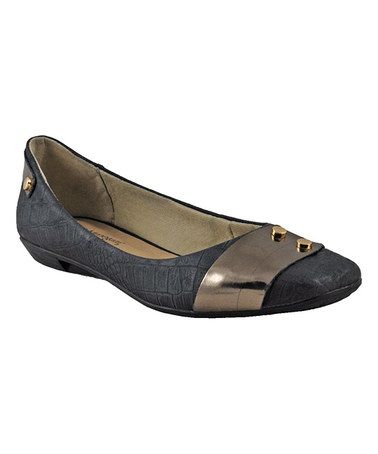 black crocodile flats