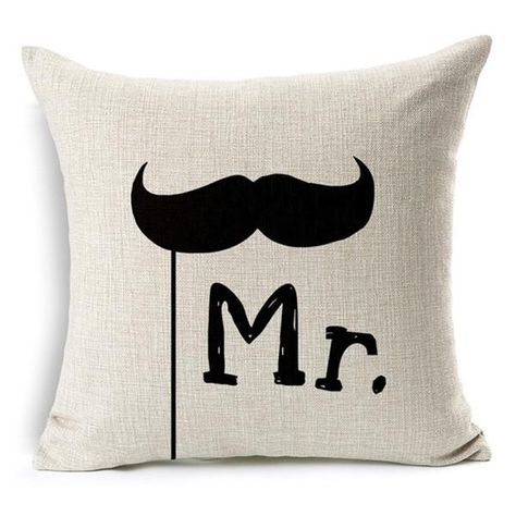 Decorative Linen Pillow Cover Mrs Always Print Decorative pillows