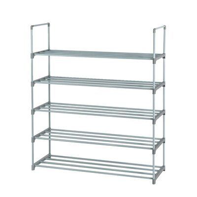 Rebrilliant 20 Pair Stackable Shoe Rack Finish Grau Finish Grau Pair Rack Rebrilliant Shoe Stackable Stackable Shoe Rack Metal Shoe Rack Shoe Rack