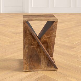 Batchelor Solid Wood Floor Shelf End Table Solid Wood Flooring Contemporary Wood Console End Tables