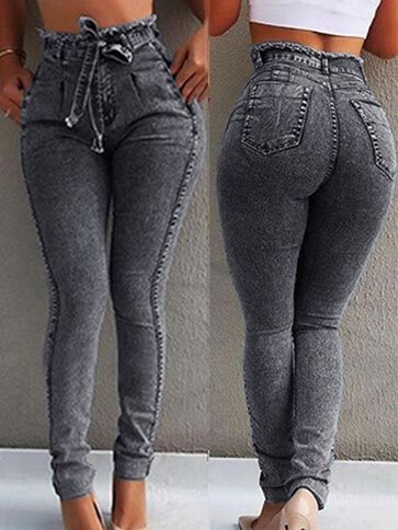 YIGEYI PU Leather Jeans for Women Fashion Casual Pencil Pants Denim Trouser Stretch Plus Size The Perfect one for You Color : Brown, Size : XS YIGEYI PU Leather Jeans for Women Fashion Casual Pencil Pants Denim Trouser Stretch Plus Size The Perfect one for You Color : Brown, Size : XS