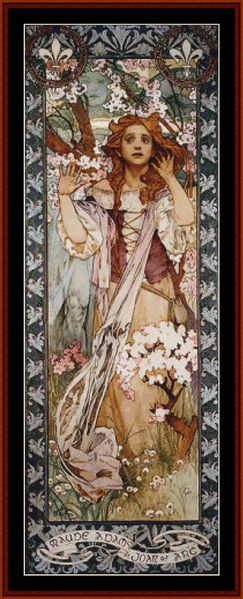Art Nouveau Alphonse Mucha/'s La Trappistine Poster Counted Cross Stitch Pattern