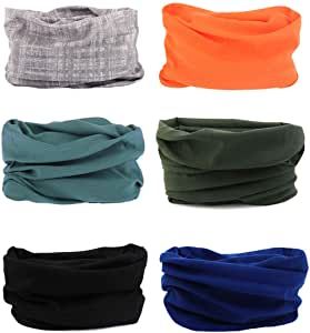6 PCS Elastique Tube Bandeaux Echarpe Gaiter Balaclava Masque UV R/ésidence pour Yoga Course /à Pied Randonn/ée Cyclisme Bandana Multifonctions Couvre-Chef sans Soudure