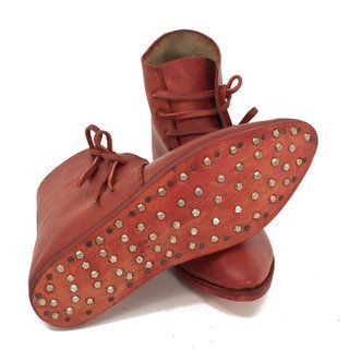 Mittelalter Schuhe Typ London genagelte Doppelsohle Korduan Mittelalter Schuhe Typ London einfach genagelte Sohle