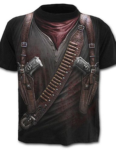 Mens New 3D Printing Tees Shirt Short Sleeve T-Shirt Large Size Blouse Tops
