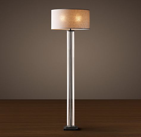French Column Glass Floor Lamp Aged Steel Restoration Hardware 73 5 H Office Lamps French Column Glass Floor Lamp Aged, Glass Column Floor Lamp