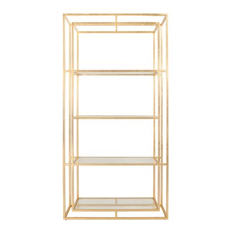 Worlds Away Fletcher Double Frame Etagere In Gold Leaf With Worlds Away Fletcher Double Frame Etagere In Gold Leaf With