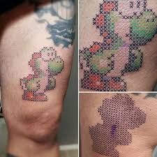 Cross Stitch Tattoo 24 Cross Stitch Tattoo Tattoos Pixel Tattoo
