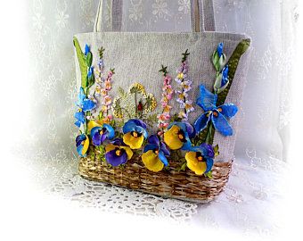 Hand Made bag Embroidery Tote BagObliquely across the bagCasual bagsFashion bagTravel packageDual-purpose bagShop tote bagWomen bag