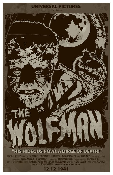 overhead garage metal poster The Wolf Man 1941 thrilling horror movie tin sign overhead garage metal poster The Wolf Man 1941 thrilling horror movie tin sign