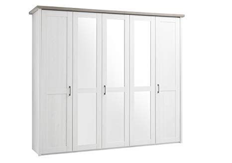 Stella Trading Luca 5 Turiger Kleiderschrank Holz Pinie Weiss Kleiderschrank Holz Kleiderschrank Schrank