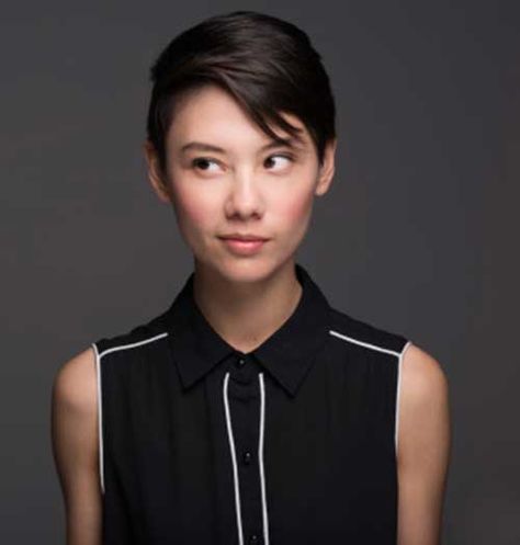 Asian group wet short hair