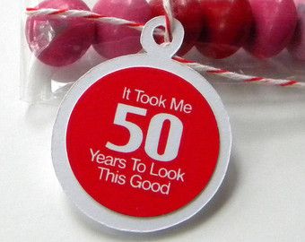 Set of 12 50th Birthday Party Favors Black Pink Candy Treat Bags 50 Looks Good on Me