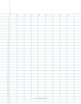 This info pad options 9 numbered columns and 30 numbered picture regarding Printable Columns and Rows called This facts pad functions 9 numbered columns and 30 numbered