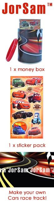 fun party activity and party box combined sticker activity money lightning mcqueen money box