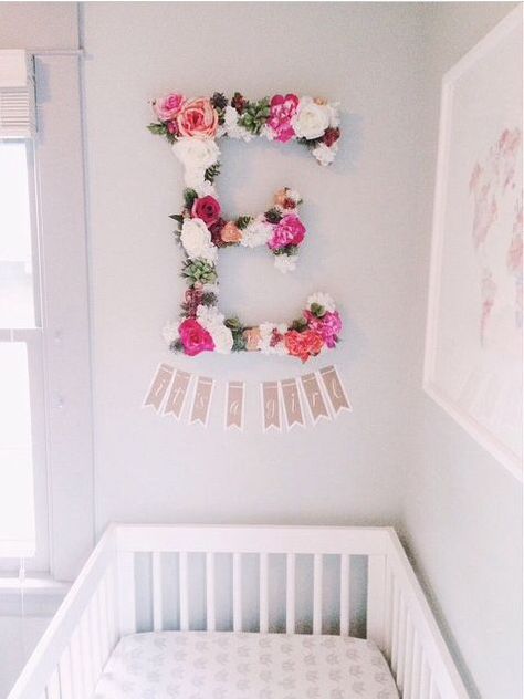Cute Pastel Bedroom Dorm Art Watercolor Monogram wall art for Nursery Custom Personalized Name Wall Art Polkadots Brush Stroke
