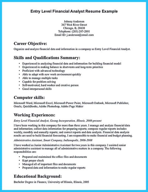 Entry Level Financial Analyst Resume Prepossessing Entry Level - entry level financial analyst resume Entry Level Financial Analyst Resume Prepossessing Entry Level - entry level financial analyst resume
