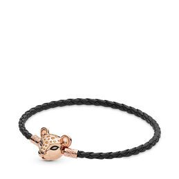 bracciale in pelle intrecciata pandora bracciale in pelle intrecciata pandora
