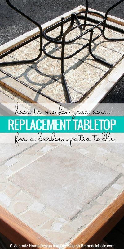 How To Replace A Patio Table Top With Tile Remodelaholic Redo Diy Outdoor Replace A Patio Table Top With Tile, Outdoor Table Top Replacement Tiles