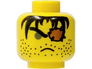 LEGO NEW MINIFIGURE HEAD WITH EYE PATCH AND STUBBLE DUAL SIDED