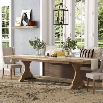 Allister Solid Wood Dining Table Extendable Dining Table Dining Table Double Pedestal Dining Table