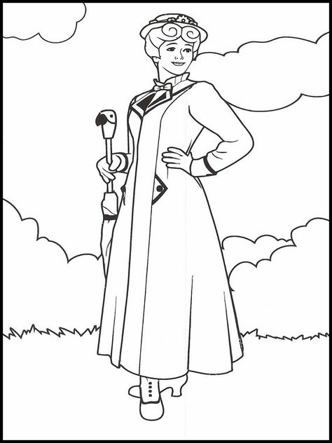 Mary Poppins 8 Printable coloring pages for kids | Disney coloring