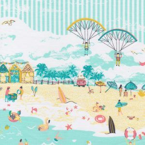 Fabric Finders Orange Aqua fish fabric