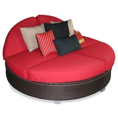 Ebern Designs Aiden John Round Double Patio Daybed With Sunbrella Cushions Wayfair Chaise Lounge Chair Outdoor Indoor Patio Daybed With Sunbrella Cushions, Outdoor Round Double Chaise Patio Lounge Chair