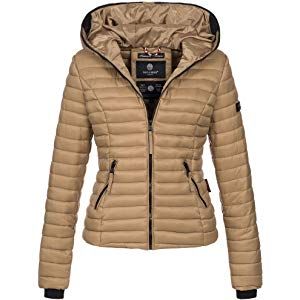 Navahoo Damen Jacke Steppjacke Übergangsjacke mit Kapuze Steppjacken Mäntel und Jacken Kleidung Damen