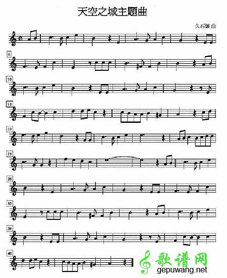 laputa castle in the sky main theme ocarina tab ocarina laputa castle in the sky piano sheet music