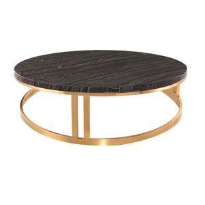 Nuevo Nicola Matte White And Gold Coffee Table Hgna420 Gold