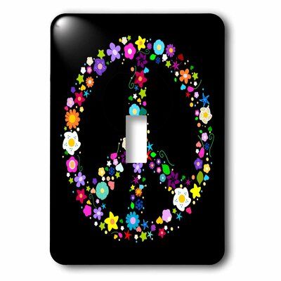 3drose Floral Peace Symbol 1 Gang Toggle Light Switch Wall Plate Wayfair Ca Toggle Light Switch Plates On Wall Black Light Switch