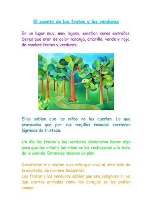 Cuento De Las Frutas Y Las Verduras Verduras Para Niños Frutas Y Verduras Frutas