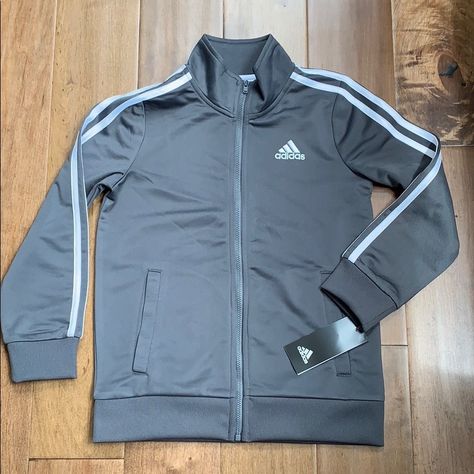 Gray adidas track jacket deals