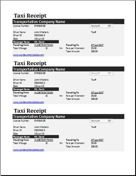 Taxi receipt template DOWNLOAD at wwwwordexceltemplates - cash receipt Taxi receipt template DOWNLOAD at wwwwordexceltemplates - cash receipt