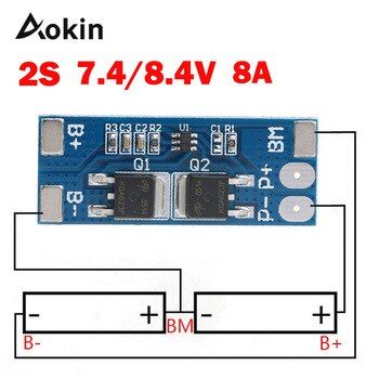 2S 7.4V 8A Li-ion 18650 Lithium Battery Charger BMS PCM Protection PCB Board