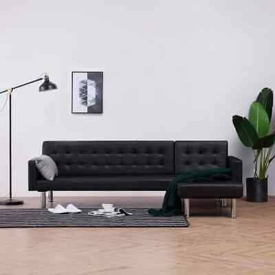Usa L Shaped Sofa Bed Adjustable Black Faux Leather Couch Usa L Shaped Sofa Bed Adjustable Black, Black Faux Leather Sleeper Sofa