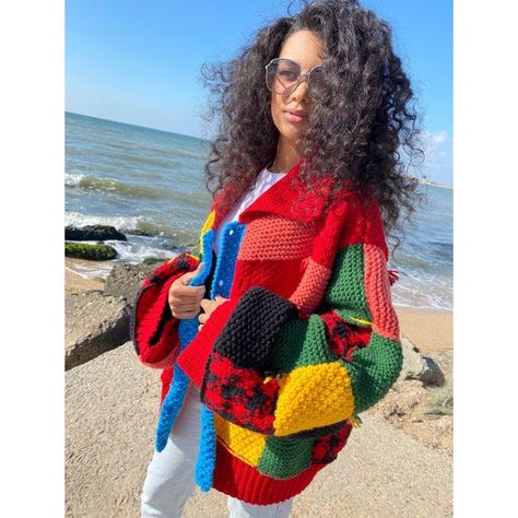 Pin on . Örgü-Tığ işi 爆速黒字化 Sweater Knit Patchwork PROPOSITION ニット/セーター