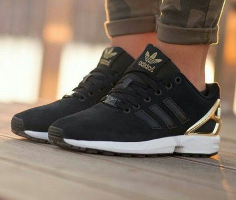 adidas noir et or femme zx flux