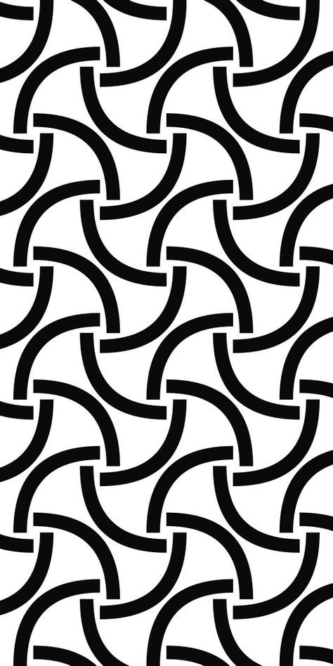 Monochrome Seamless Curved Shape Pattern Design Monochrome