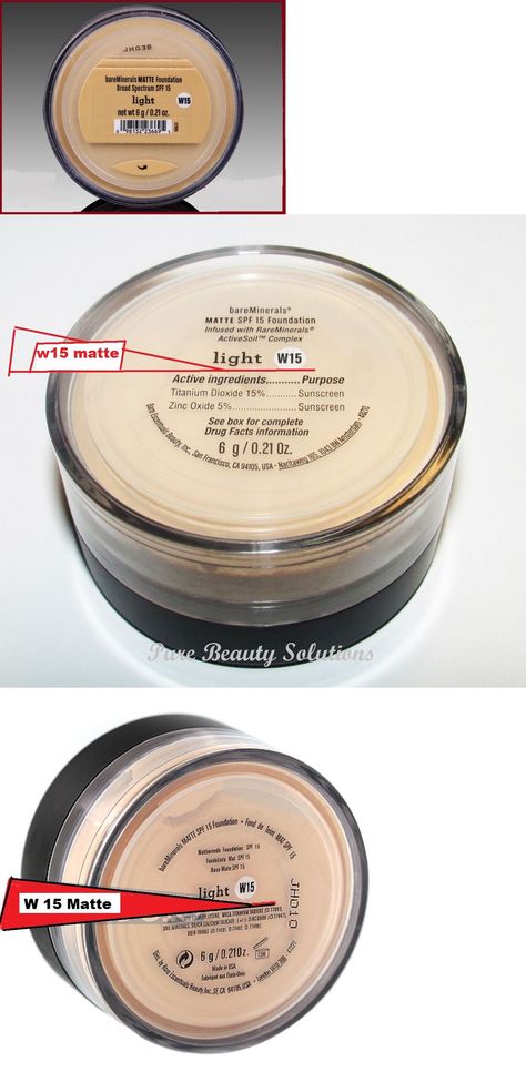 matte bareminerals light w15 new escentuals foundation big size xl