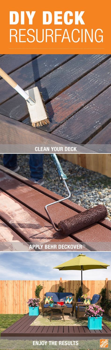 Deck Restoration with Behr's DeckOver - The Home Depot | Diy deck, Deck