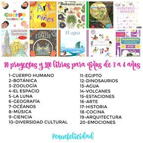 Pequefelicidad Los 100 Mejores Libros Para Enseñar Por Proyectos A Niños De 3 A 6 Años Los 100 Mejores Libros Lectura Y Escritura Libros