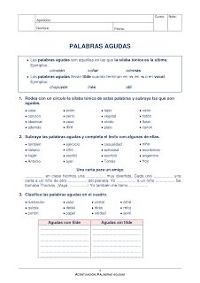12 Ideas De Acento Agudas Llanas Y Esdrujulas Palabras Agudas Clasificación De Palabras