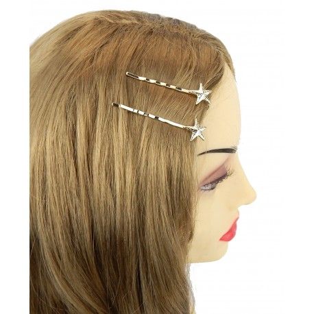 Ella Jonte Haarspange Glitzer Sterne Strass silber Barrette Stern i Geschenktüte